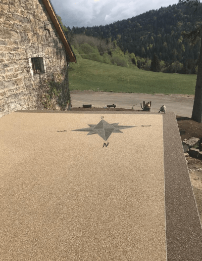 terrasse en granulat de marbre