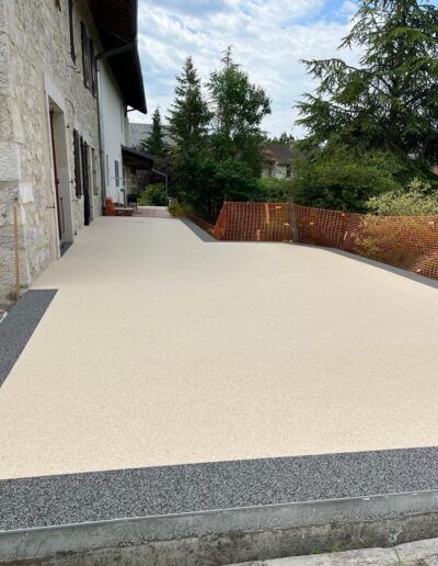 terrasse en granulat de marbre