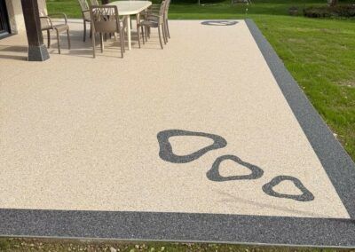 terrasse en granulat de marbre